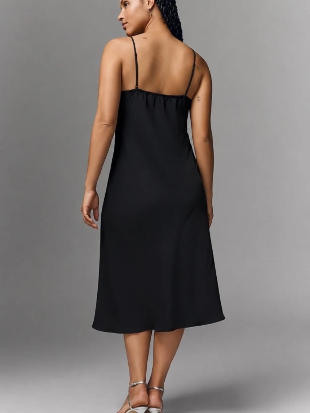 Anthropologie | S | Black Midi Slip Dress